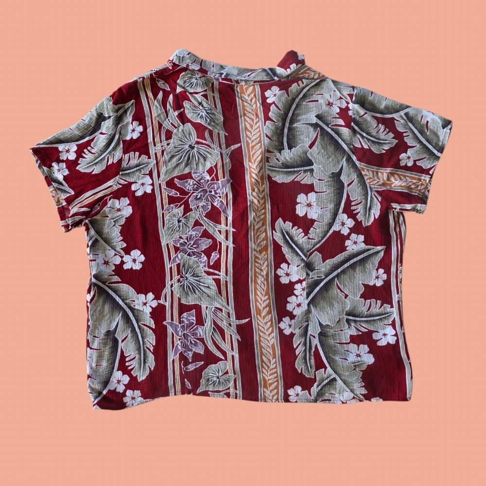 Vintage 90s Hawaiian Shirt - Boxy Fit Button-Up Camp Shirt